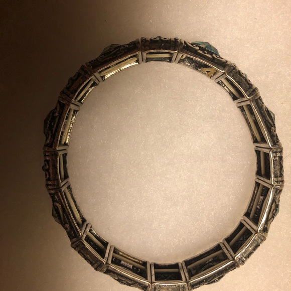 Silver with emeralds bracelet - Picture 2 of 3